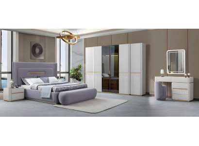 Komplettes Schlafzimmer Set Doppelbett Holzschrank Schminktisch