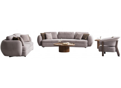 Elegante Graue Wohnzimmer Sofagarnitur Couchtisch Beistelltisch 5tlg
