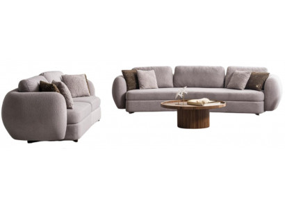 Elegante Wohnzimmer Polstergarnitur Moderner 4-Sitzer Couchtisch