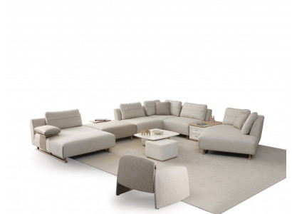 Modulares Wohnzimmer-Set U-Form Ecksofa mit passendem Sessel