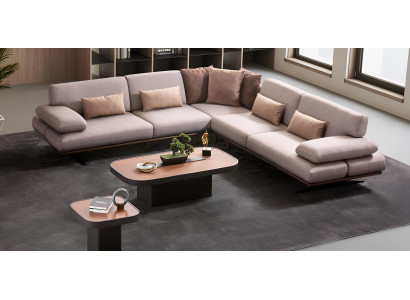 Modernes L-Form Ecksofa Designer Couchtisch Kaffeetisch 3tlg Set