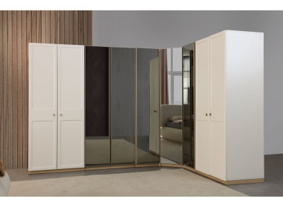 Modularer Eckschrank mit flexiblem Stauraum und modernem Design