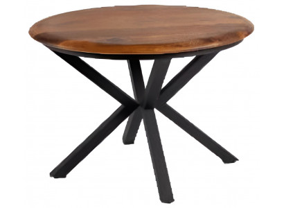 Minimalistischer Esstisch aus Holz mit modernem Metallgestell