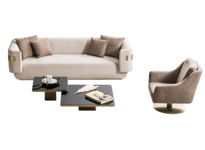 Moderne Wohnzimmer Garnitur Polstercouch Relaxsessel Couchtisch 3tlg
