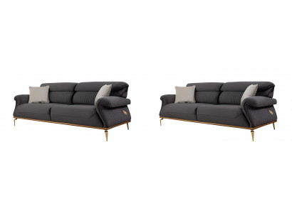 Schwarz 3+3 Couch mit stilvollem Look und hochwertigen Materialien