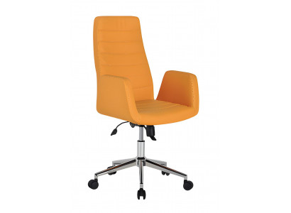 Exklusiver Oranger Bürostuhl Designer Arbeitszimmer Drehsessel