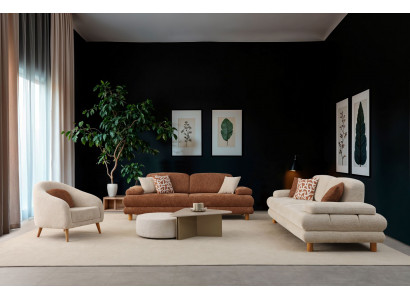 Elegantes Wohnzimmer Set 3+3+1 Sitzer mit hohem Sitzkomfort