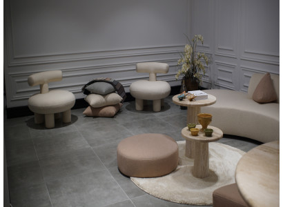 Eleganter Weißer Sessel Wohnzimmer Polstersessel Edle Stoffsessel