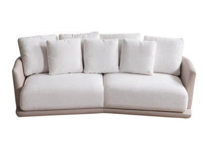 Luxuriöse Wohnzimmer Polstercouch Weißer 3-Sitzer Designer Stoffsofa