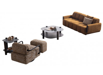 Exklusive Wohnzimmer Garnitur Sofas Edler Couchtisch Beistelltisch