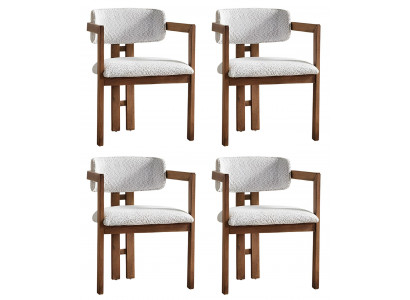 Moderner Stuhl-Set Stilvollle 4x Polsterstühle Designer Holzfüße