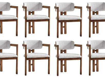 Stilvoller Stuhl-Set Designer Polsterstühle 8x Küchenstühle Möbel