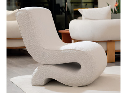 Exklusiver Weißer Polstersessel Designer Stoffsessel Relaxsessel