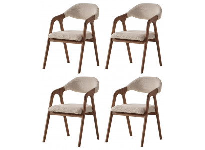Exklusive Beige Küchenstühle Designer Textilsitzer Esszimmerstühle
