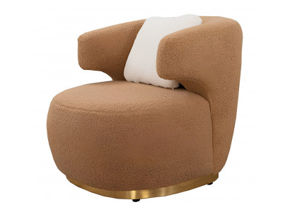 Hellbrauner Sessel Designer Polstersitzer Einsitzer Stoffsessel