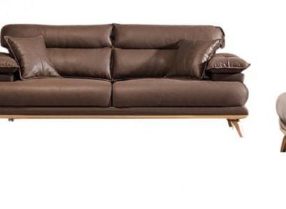 Designer Ledersofas Wohnzimmer Ledercouch Edler 3-Sitzer Sessel