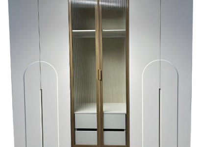 Moderner Grauer Kleiderschrank Designer Glasschrank Luxus Möbel