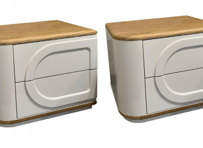 Designer Nachttisch-Set Weiße Nachttische Edle Schlafzimmer Möbel