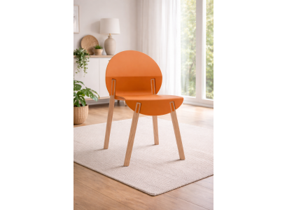 Exklusiver Oranger Sitzstuhl Edle Wohnzimmer Stühle Luxuriöser Stuhl