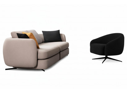 Luxuriöses Wohnzimmer Polster-Set Designer 4-Sitzer Stoffsessel