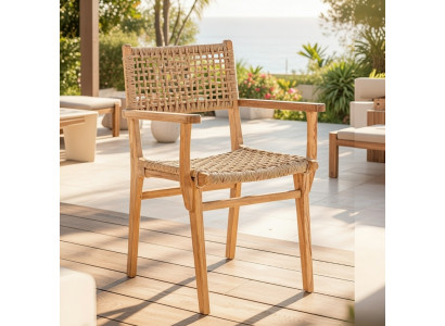 Eleganter Gartenstuhl aus Holz für Balkon Terrasse und Garten