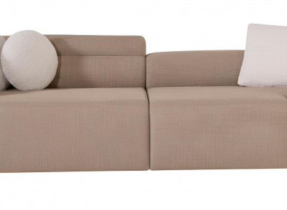 Designer Hellbraunes Polstersofa Wohnzimmer 3-Sitzer Moderne Couch
