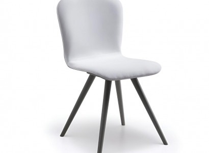 Weißer Polsterstuhl Esszimmer Stühle Edle Metallbeine Luxus Möbel
