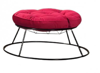 Designer Roter Gartenhocker Moderner Polsterhocker Textil Pouf