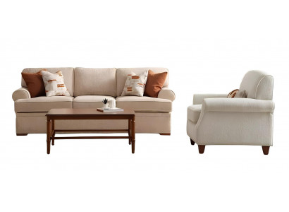 Bequeme 2‑teilige Wohnzimmer‑Set 3‑Sitzer Sofa und Sessel elegant.