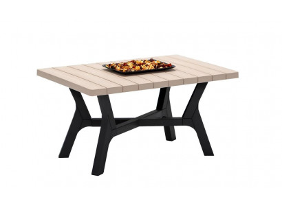Moderner Beiger Holz-Couchtisch Gartentische Luxus Terrassentisch