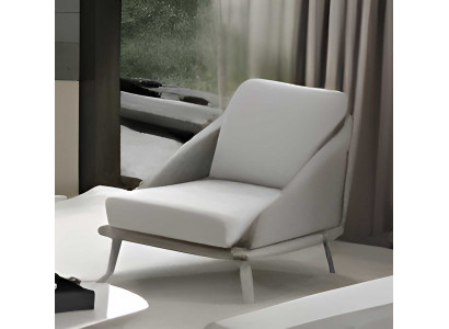 Eleganter Weißer Sessel Wohnzimmer Sessel Moderner Loungesessel