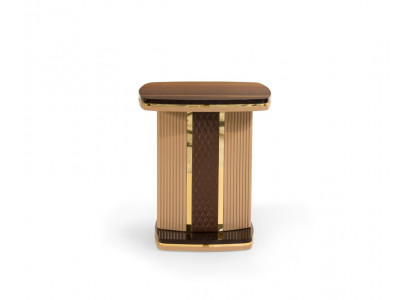 Eleganter Brauner Beistelltisch Designer Gold Akzente Ablagetische