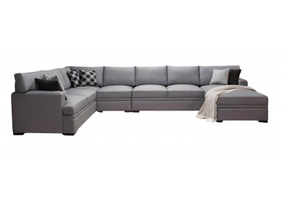 Graues U-Ecksofa aus Hochwertigem Kunstleder – Komfort und Stil