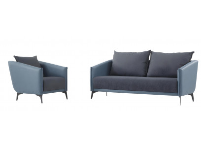 Designer Sofa-Set Moderne Wohnzimmer Sofas 3-Sitzer Couch Sessel