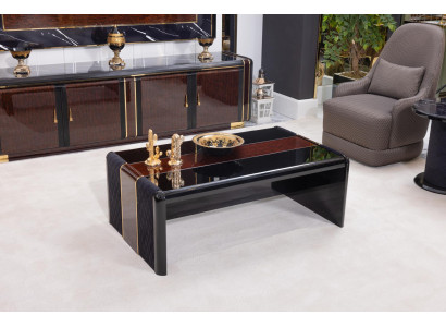 Eleganter Schwarzer Couchtisch Designer Wohnzimmer Edle Holztische