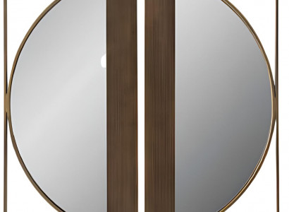 Stilvoller Runder Wandspiegel Designer Metalleinsätze Moderner Stil