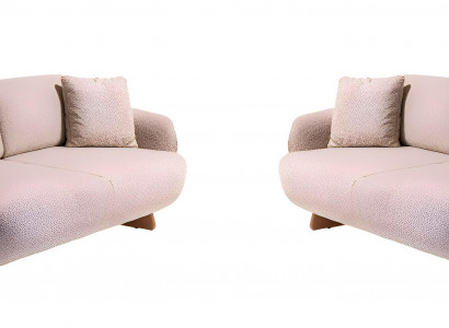 Beigefarbenes Sofa-Set 3-Sitzer-Sofa Weiche Stoffsofas Designermöbel