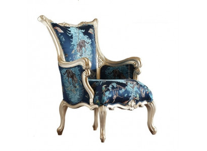 Blauer Wohnzimmer Sessel Designer Polstersessel Armlehnenstuhl