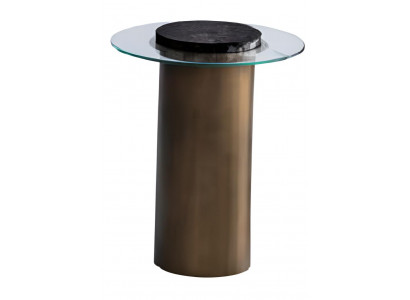 Exklusiver Goldener Beistelltisch Designer Glasplatte Edler Tisch