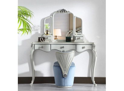 Eleganter Schlafzimmer Schminktisch Designer Polsterhocker 2tlg