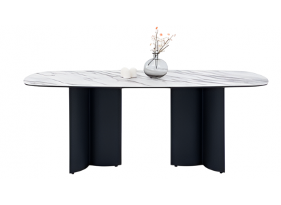 Moderner schwarz-weißer Esstisch Holztisch Möbel für das Esszimmer