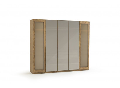 Eleganter Brauner Kleiderschrank – 5 Türen und Viel Stauraum