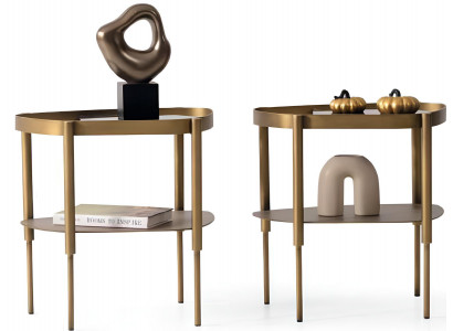 Modernes Beistelltisch-Set Marmortischplatten Designer Metallrahmen