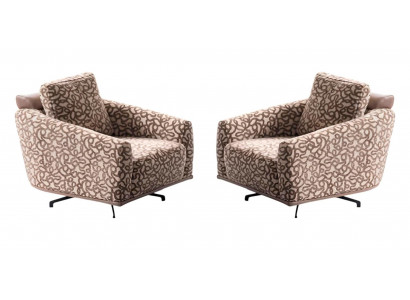 Designer-Set aus zwei luxuriösen Sesseln mit weicher Polsterstruktur