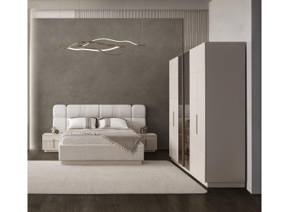 Elegantes Schlafzimmer Set mit Kleiderschrank und Nachtkommoden Hochwertig