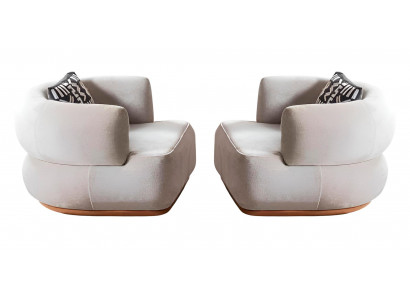 Exklusives 2x Sessel Set in Weiß und Beige für modernes Wohnen