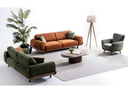 Elegante Wohnzimmer Couchgarnitur Designer 3-Sitzer Sofas Sessel
