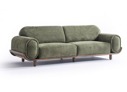 Grünes Designersofa Luxuriöse Polstercouch Wohnzimmer 3-Sitzer
