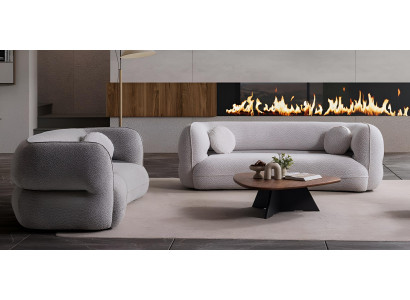 Graue Wohnzimmersofas Designer Polstercouchen 3-Sitzer Edle Möbel