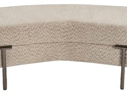 Designer Beige Sitzbank Luxuriöse Metallfüße Edle Beistellbank